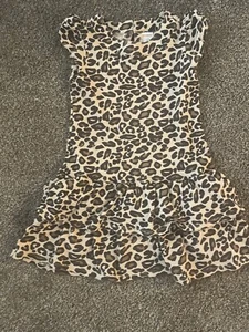 GYMBOREE GIRL’S BROWN TIERED LEOPARD PRINT DRESS SIZE 6 - Picture 1 of 1