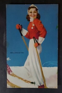 MUTOSCOPE CARD ALL AMERICAN GIRLS "RE WHITE AND YOU "PINUP EXHIBIT ARCADE 