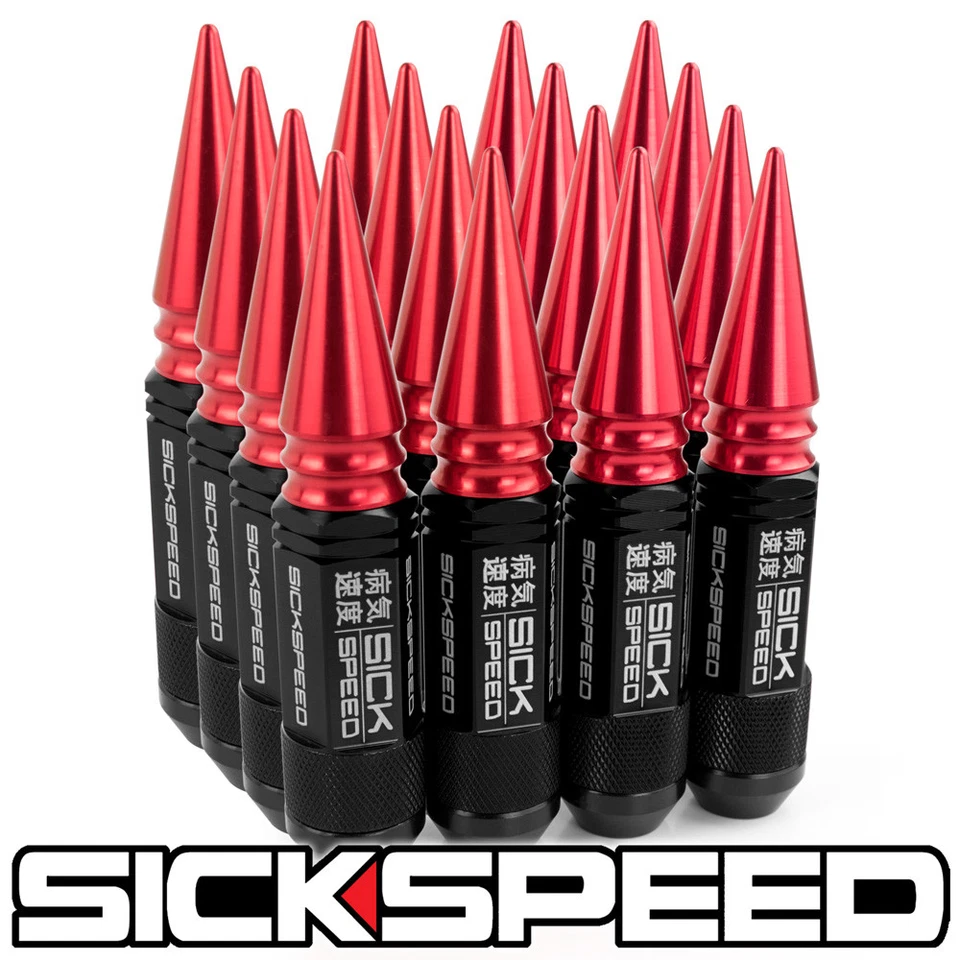 SICKSPEED 16 PIEZAS NEGRO/ROJO CLAVOS ALUMINIO 108MM 3 PIEZAS TUERCAS 1/2X20 N30 Foto 1 de 1