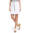 Caslon Skirt Size 12 Womens White Cotton Belted Release Hem Stretch