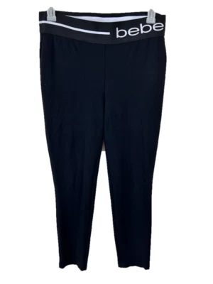 Calça esportiva BEBE tamanho XL elástica 26" costura interna preta - Imagem 1 de 4