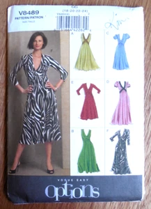 NEW Easy Options Vogue Pattern V 8489 Misses' Plus sz 18-24 Dress w Variations - Picture 1 of 2
