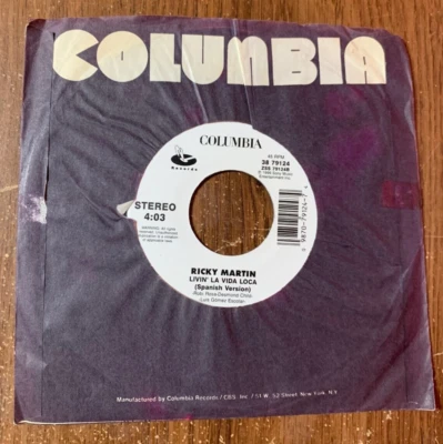 Ricky Martin "Livin' La Vida Loc" LP Version/Spanish Version" 45 RPM 7" Record - Image 1 of 4