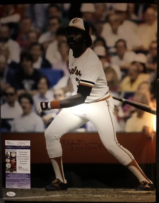 Eddie Murray Signed 16x20 Baltimore Orioles Photo JSA COA Inscription - Image 1 of 2