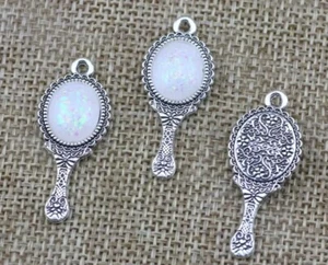 Gothic Mirror Cabochon Charms Pendants 4pk - Picture 1 of 1