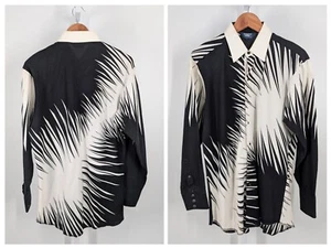 Brooks Dunn Panhandle Slim Vtg 90s Cowboy Western Art Black White Geometric AOP - Picture 1 of 5