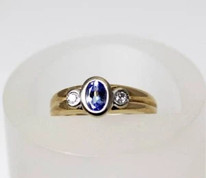 Oro de 14 quilates .12ct I1-I Diamante y .36ct Anillo de tanzanita Tamaño 6.5 - Imagen 1 de 1