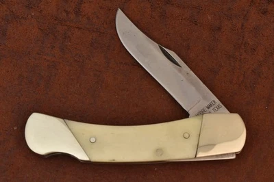 MOORE MAKER MATADOR ТЕХАС СДЕЛАНО В США ГЛАДКАЯ КОСТЬ СРЕДНИЙ ЗАМОК НОЖ (28963) - Изображение 1 из 4