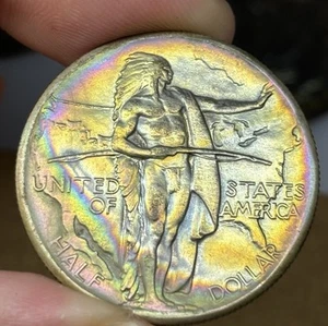 Medio dólar conmemorativo 1926 P Oregon Trail Memorial *Gema BU EXCELENTE TONO - Imagen 1 de 5