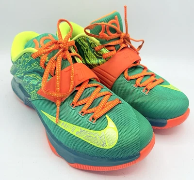 Nike Zoom KD 7 WEATHERMAN 2014 US Size 8.5 Green Orange *STORE SAMPLES* - Image 1 of 4
