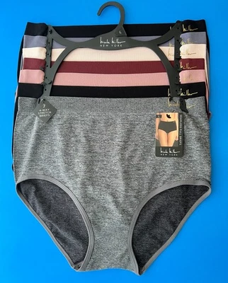 7 Pairs S, M, L Nicole Miller NM1612 Soft 4-Way Stretch Briefs Panties Nylon NWT - Image 1 of 4