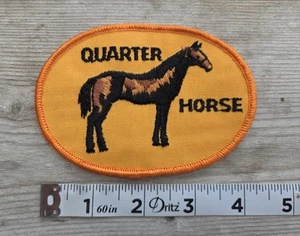 Vintage Quarter Horse Pferd stehend oval bestickt Aufnäher Patch   - Bild 1 von 2