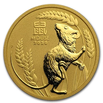 2020 Australia 1 oz Gold Lunar Mouse BU (Series III) - Image 1 of 3