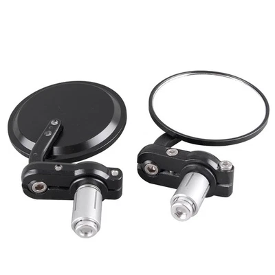 2x 7/8" 22mm Handlebar End Rearview Mirrors Fit Honda Yamaha Suzuki Kawasaki - Imagem 1 de 4