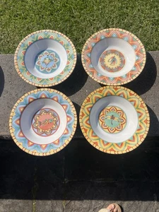 Splash by Siddhia Hutchinson  Soup Cereal Pasta 9" Bowls Set of 4  E-2 - Picture 1 of 6