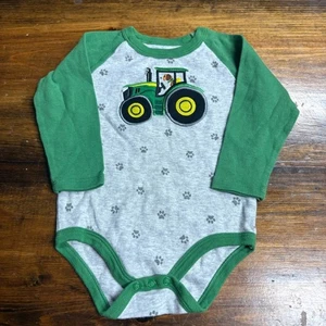 Body cane e trattore John Deere grigio e verde taglia 9-12 mesi - Foto 1 di 5