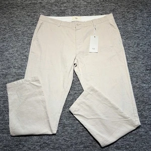 Folk Clothing Corduroy Trousers Mens W38 L31 White Freddy Cord Straight Fit New - Picture 1 of 6