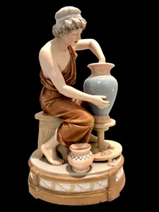 Antigua/Vintage Royal Dux Austria Bohemia Porcelana Estatuilla "El Alfarero" #349 - Imagen 1 de 23