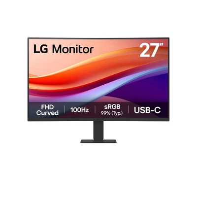LG 27U421A-B Office Monitor - FHD VA Curved Display, 100HZ USB-C 15 Watt PD - Bild 1 von 4