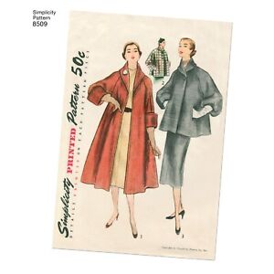 SIMPLICITY 8509 MISSES VINTAGE COAT OR JACKET  Sewing Pattern Sizes 6-14 & 14-22