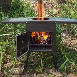 NEU Outdoor Holzofen Tragbarer Campingherd mit Rohren für belüftetes Zelt Kochen - Bild 1 von 7