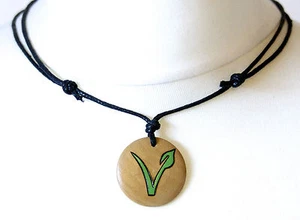 Vegan Symbol Necklace V Pendant Plant Jewellery Vegan Pride Vegetarian Gifts - Picture 1 of 6