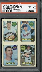 1969 Topps 4 In 1's R.Sadecki/D.Baldwin PSA 8 - Bild 1 von 2