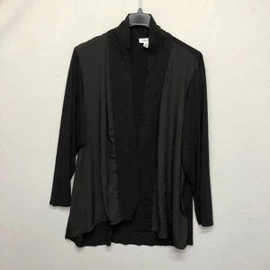 Calvin Klein Women Open Front Cardigan Sweater Size 3X Black Rayon Blend M159 30 - Picture 1 of 15