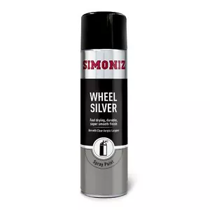 Simoniz Wheel Silver Acrylic Spray Paint 500ml Aerosol Fast Drying Smooth Finish - Picture 1 of 7