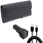 For iPhone 15 Pro Max Case Belt Clip Holster & Car Charger 18W Fast USB-C Cable