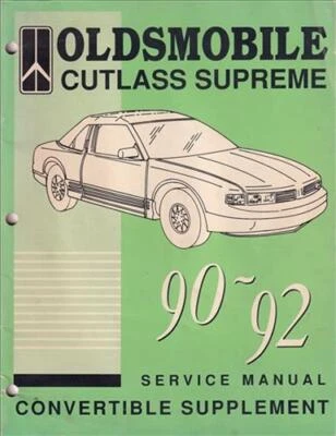 1992 Olds Cutlass Supreme Convertible Top Shop Manual Oldsmobile Service Repair  - Image 1 of 2