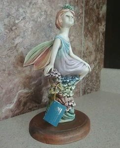 CLEARANCE - Artesania Mexicana Fairy Figurine w Wood Base & Tag  10.5" - Picture 1 of 7