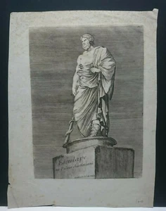 c 1760 Jean Barbault Etching Esculape au Palais Justiniani Aesculapius 14" x 10" - Picture 1 of 6