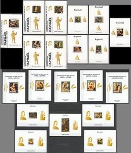 LX IMPERF RAPHAEL PAINTINGS ART !!! UV CARDBOARD 20BL MNH - Imagen 1 de 1