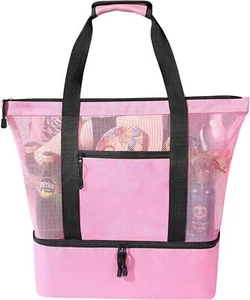 Mesh Beach Tote Bag - Large Bags with cooler, Cooler beach for... - Picture 1 of 7