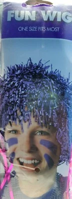 Peluca unisex de oropel metálico FUSHIA - ¡Fiestas y disfraces!  NUEVO Foto 1 de 2