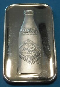 1975 Atlanta, Ga 75th Anniversary silver Coca Cola Bar - 1 ounce pure .999