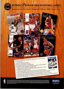 VINTAGE 1993-94 SKYBOX NBA BASKETBALL CARDS SHAQ MALONE BARKLEY PRINT AD - Picture 1 of 1