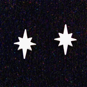 Sparkling Stars Post Stud Earrings SOLID Sterling Silver - NEW! - Picture 1 of 6