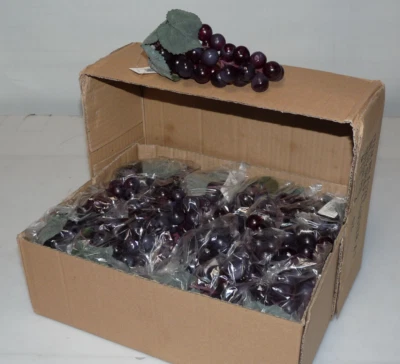 LOTE 24 PACOTES Cacho de Uva Artificial 6 Polegadas Roxo Cluster Uvas Estojo Dúzia 10 20 - Imagem 1 de 3