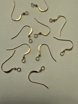 Alambres de oreja de gancho francés plano rellenos de oro de 14kt con cuentas 17,3x15mm, 5prs Foto 1 de 4