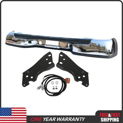 Fit For Chevy Silverado GMC Sierra 1500 2500 99-07 Chrome Rear Bumper & Brackets - Image 1 of 4