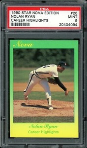 1990 Star Nova Edition Baseball #26 Nolan Ryan Career Highlights PSA 9