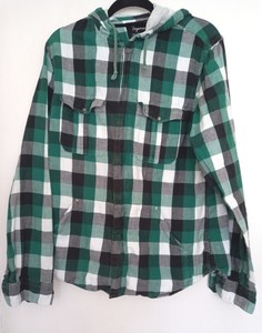 Topman Checked Long Sleeve Men's Hooded 