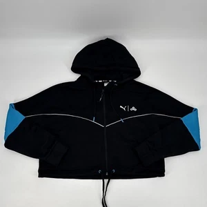 PUMA CLOUD 9 ZIPPER CROPPED HOODIE BLACK SIZE MEDIUM - Picture 1 of 6