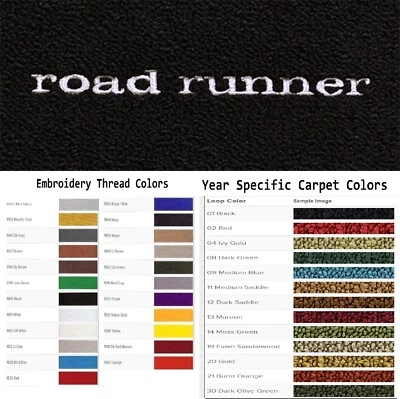 ACC 1968 - 1975 Plymouth Road Runner 定制标志 4 件环形脚垫 — 第 1/4 张图片