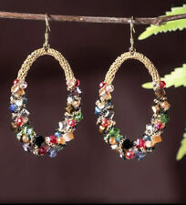 earrings dangle 1 And 1/2 Inches Long. Beaded