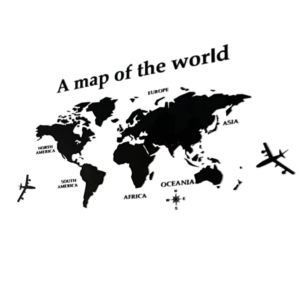 Acrylic world Map Waterproof 3D Wall Decal Décor Stickers for Kids Room Decor - Image 1 of 1
