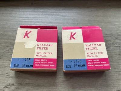 Set Of 2 Vintage Kalimar 46mm Filter K-1198 Blue With Manual 80B - Image 1 of 4