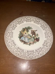 GARANTIZADO American Limoges Serenata 10" Placa Estampada China D'Or Oro 22KT, ¡DE COLECCIÓN! - Imagen 1 de 9